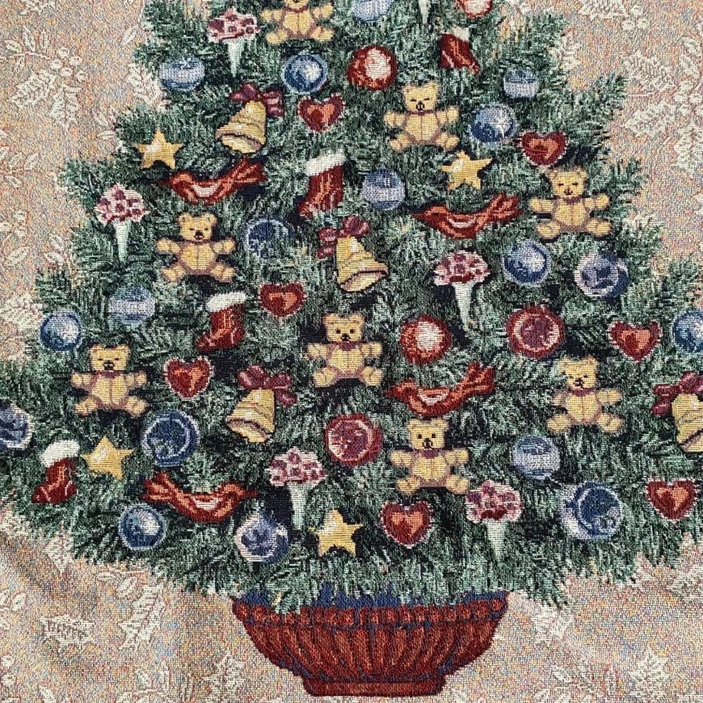 Mohawk Home tapestry Christmas tree afghan throw blanket angel‎ decor